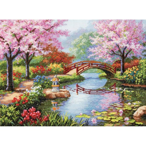 (image for) Gold Collection Japanese Garden Counted Cross Stitch Kit